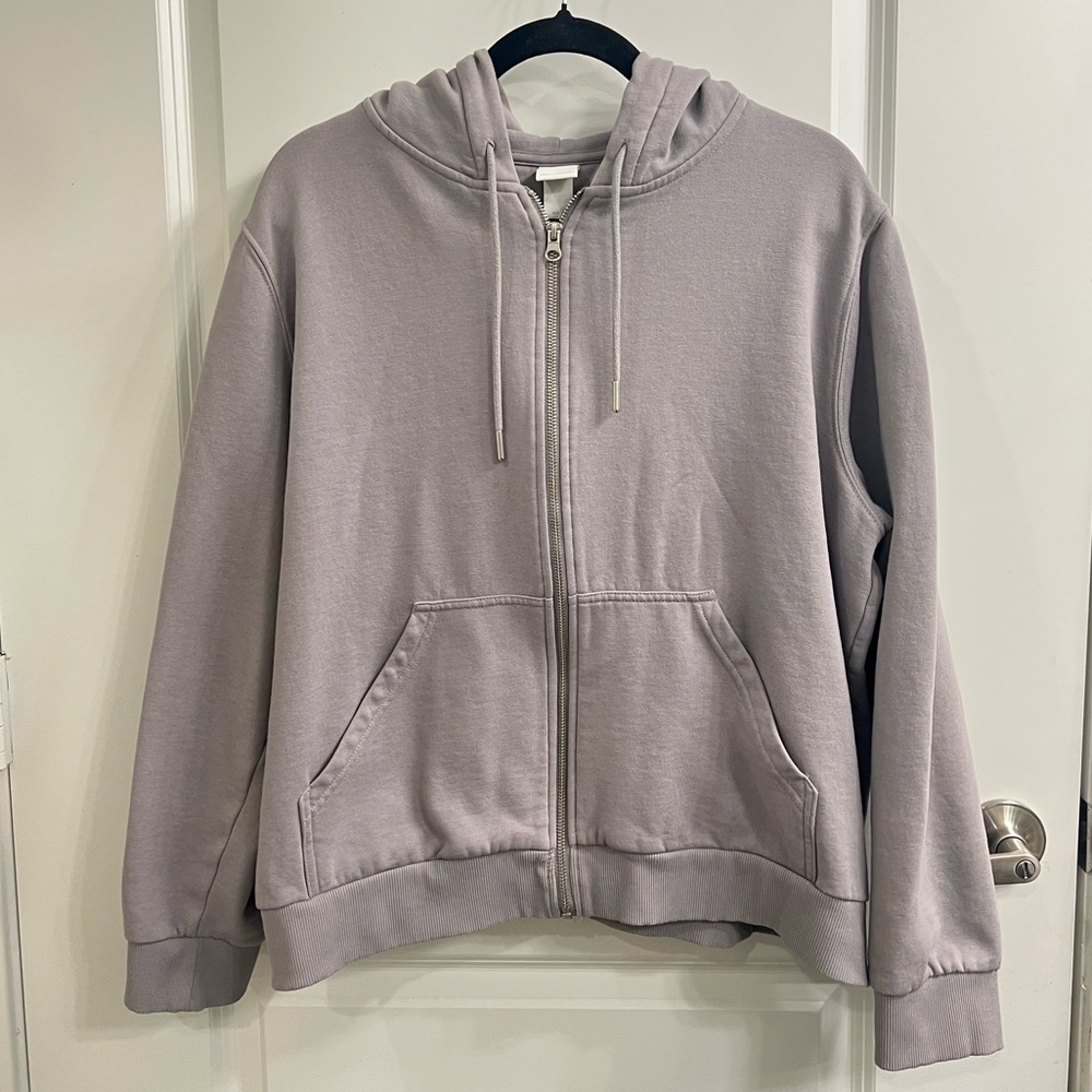 H&M Gray Zip-Up Hoodie | Size XL